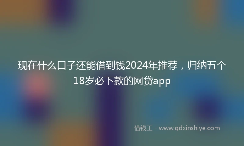 现在什么口子还能借到钱2024年推荐，归纳五个18岁必下款的网贷app