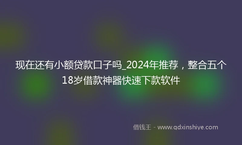 现在还有小额贷款口子吗_2024年推荐，整合五个18岁借款神器快速下款软件