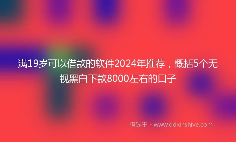 满19岁可以借款的软件2024年推荐，概括5个无视黑白下款8000左右的口子