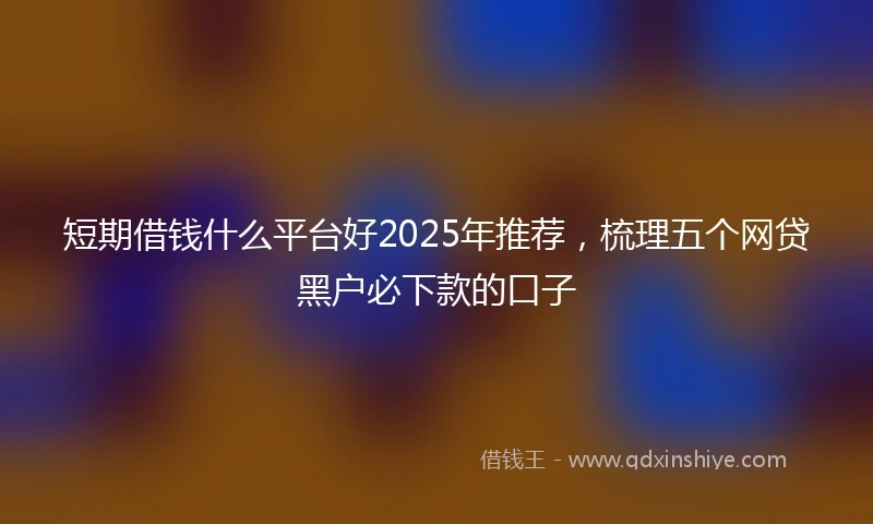 短期借钱什么平台好2025年推荐，梳理五个网贷黑户必下款的口子