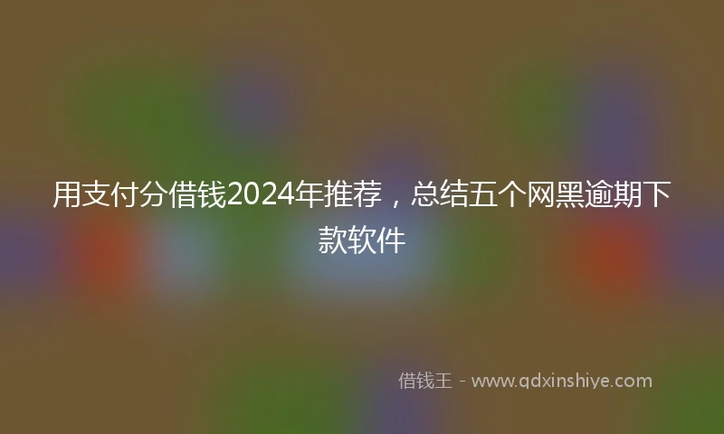 用支付分借钱2024年推荐，总结五个网黑逾期下款软件