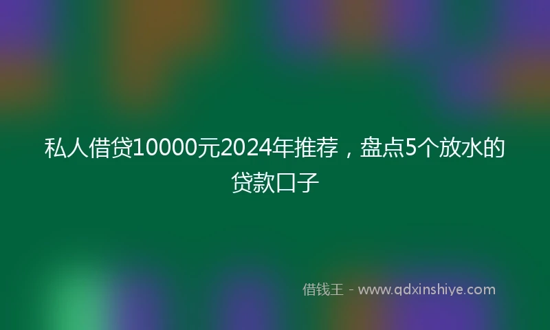私人借贷10000元2024年推荐，盘点5个放水的贷款口子