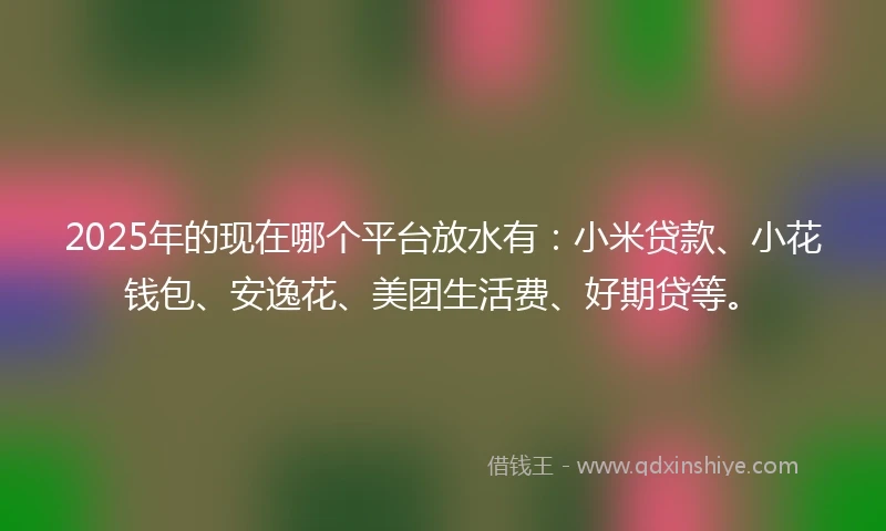 2025年的现在哪个平台放水有：小米贷款、小花钱包、安逸花、美团生活费、好期贷等。