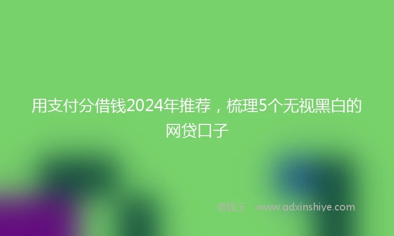 用支付分借钱2024年推荐，梳理5个无视黑白的网贷口子
