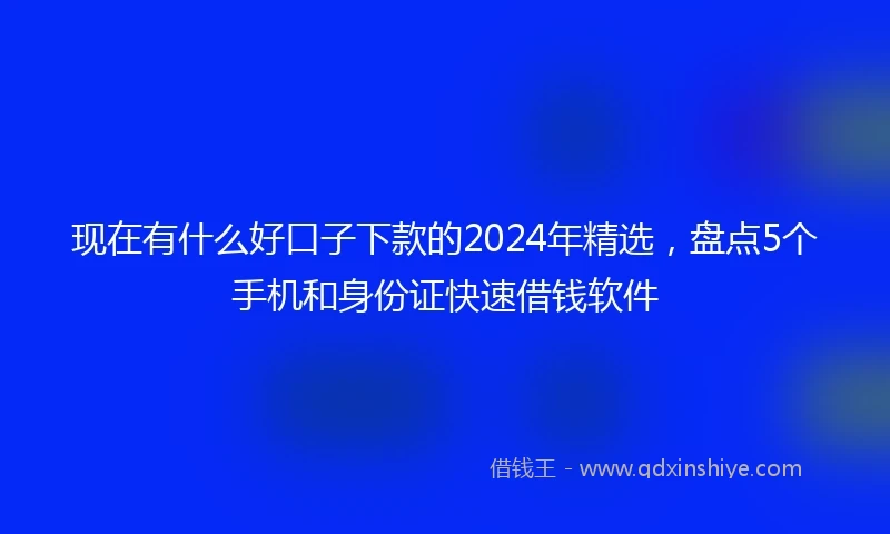 现在有什么好口子下款的2024年精选，盘点5个手机和身份证快速借钱软件