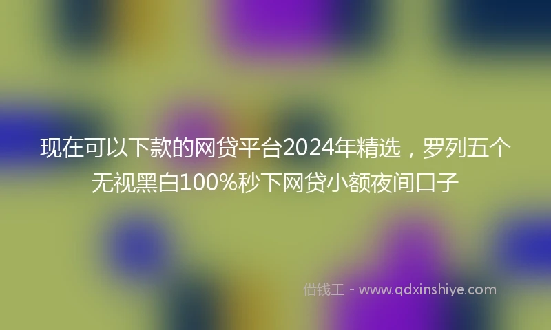 现在可以下款的网贷平台2024年精选，罗列五个无视黑白100%秒下网贷小额夜间口子