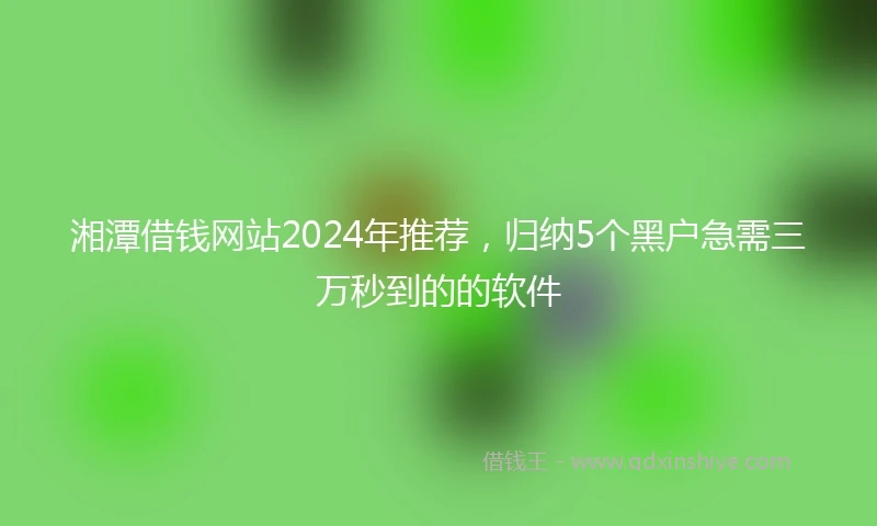 湘潭借钱网站2024年推荐，归纳5个黑户急需三万秒到的的软件