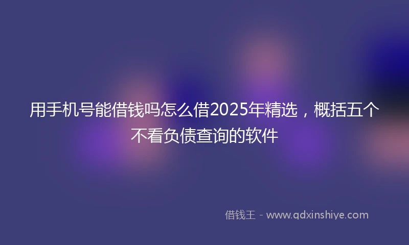 用手机号能借钱吗怎么借2025年精选，概括五个不看负债查询的软件