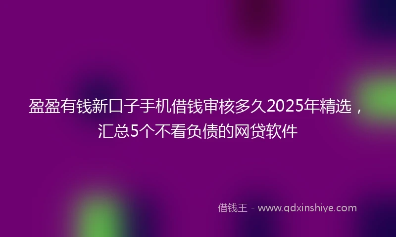 盈盈有钱新口子手机借钱审核多久2025年精选，汇总5个不看负债的网贷软件