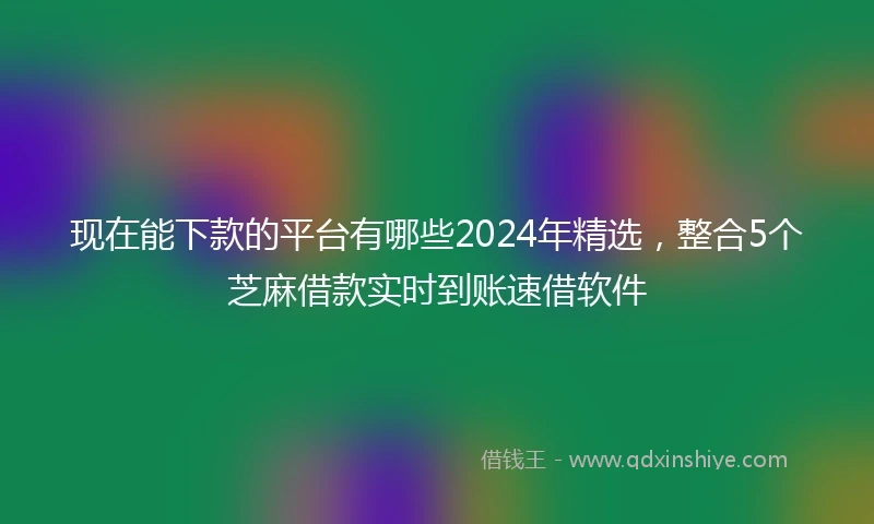 现在能下款的平台有哪些2024年精选，整合5个芝麻借款实时到账速借软件