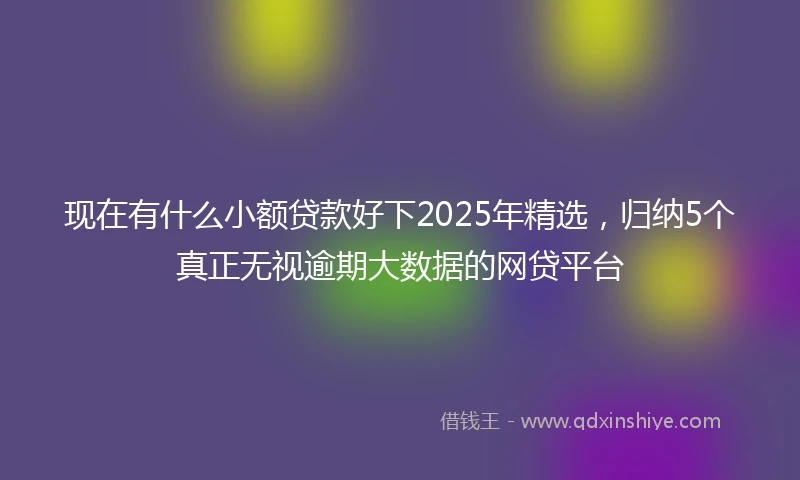 现在有什么小额贷款好下2025年精选，归纳5个真正无视逾期大数据的网贷平台