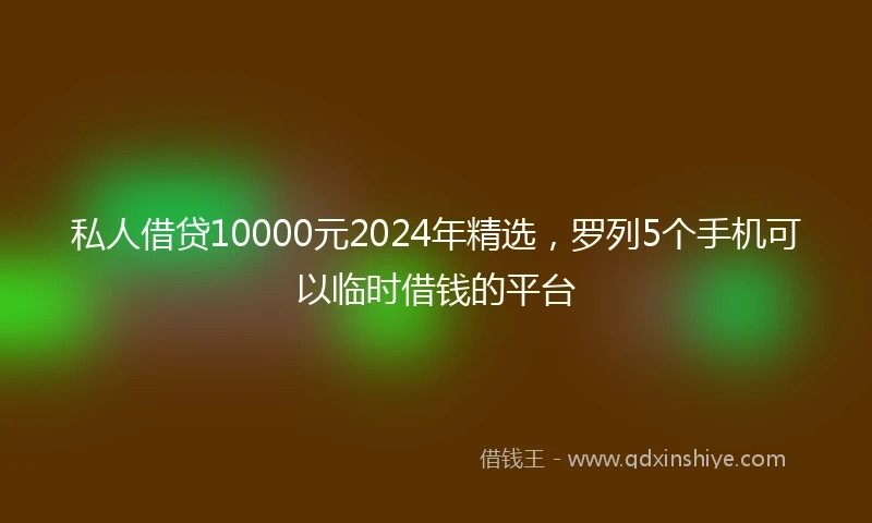 私人借贷10000元2024年精选，罗列5个手机可以临时借钱的平台