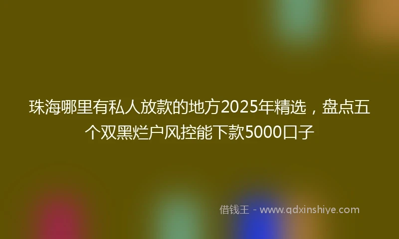 珠海哪里有私人放款的地方2025年精选，盘点五个双黑烂户风控能下款5000口子