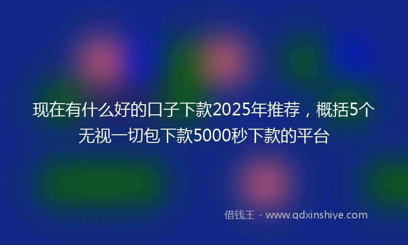 现在有什么好的口子下款2025年推荐，概括5个无视一切包下款5000秒下款的平台