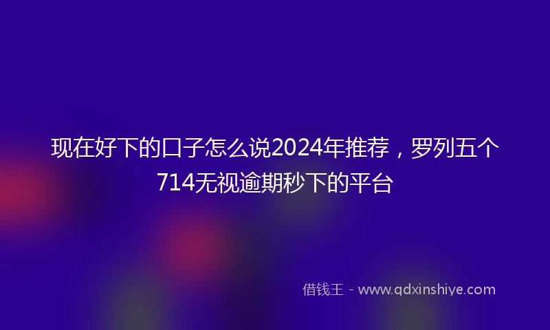 现在好下的口子怎么说2024年推荐，罗列五个714无视逾期秒下的平台
