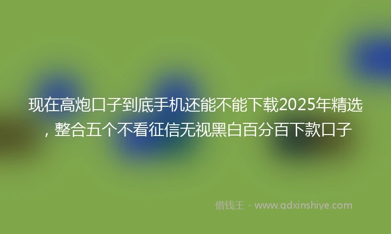 现在高炮口子到底手机还能不能下载2025年精选，整合五个不看征信无视黑白百分百下款口子