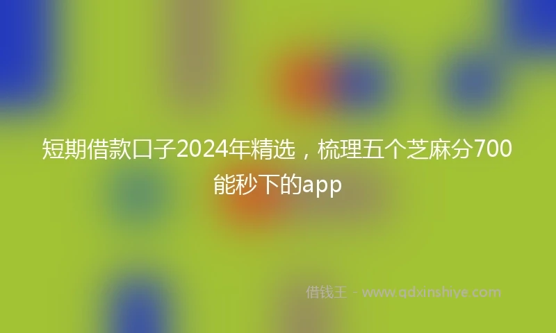 短期借款口子2024年精选，梳理五个芝麻分700能秒下的app