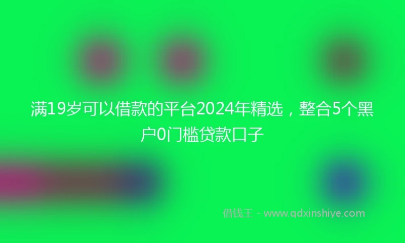满19岁可以借款的平台2024年精选，整合5个黑户0门槛贷款口子