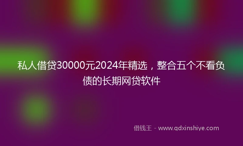 私人借贷30000元2024年精选，整合五个不看负债的长期网贷软件