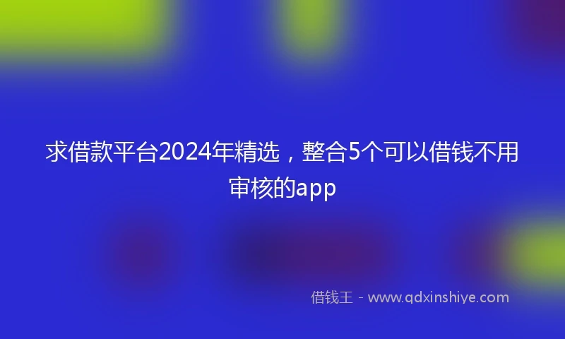 求借款平台2024年精选，整合5个可以借钱不用审核的app