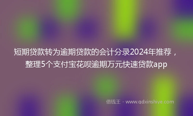 短期贷款转为逾期贷款的会计分录2024年推荐，整理5个支付宝花呗逾期万元快速贷款app