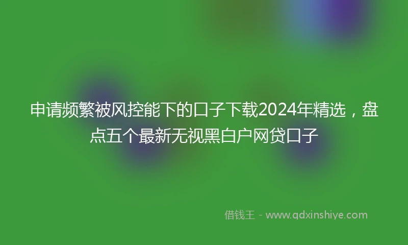 申请频繁被风控能下的口子下载2024年精选，盘点五个最新无视黑白户网贷口子