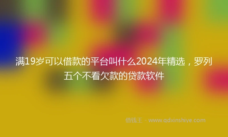 满19岁可以借款的平台叫什么2024年精选，罗列五个不看欠款的贷款软件