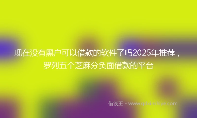 现在没有黑户可以借款的软件了吗2025年推荐，罗列五个芝麻分负面借款的平台