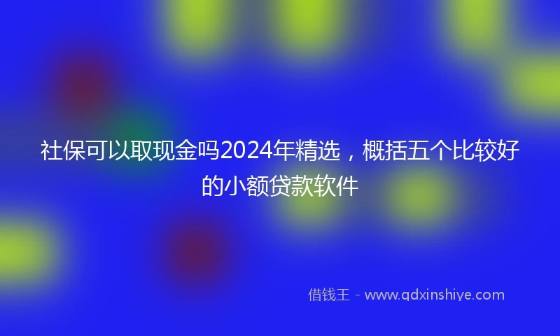 社保可以取现金吗2024年精选，概括五个比较好的小额贷款软件