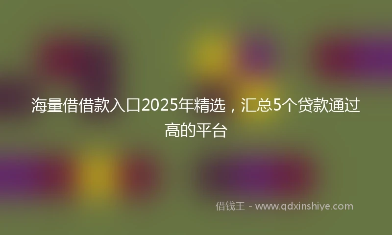 海量借借款入口2025年精选，汇总5个贷款通过高的平台