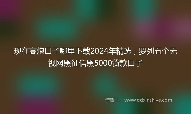 现在高炮口子哪里下载2024年精选，罗列五个无视网黑征信黑5000贷款口子