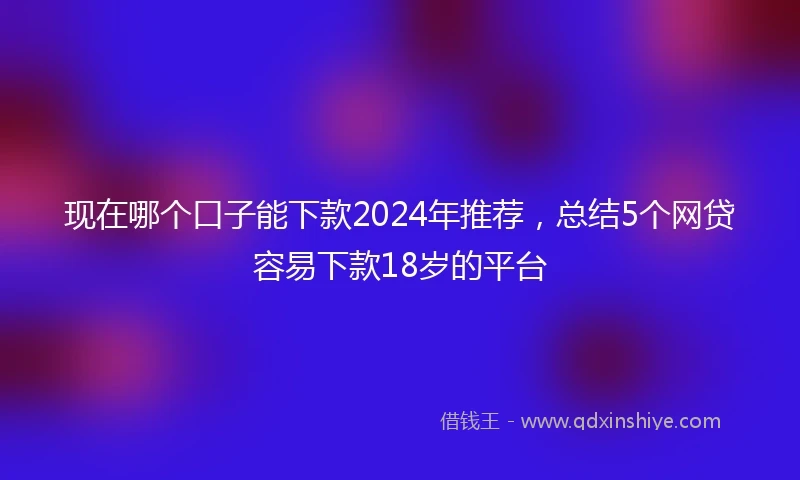 现在哪个口子能下款2024年推荐,总结5个网贷容易下款18岁的平台