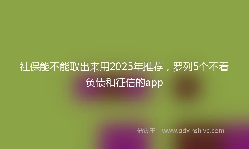 社保能不能取出来用2025年推荐，罗列5个不看负债和征信的app