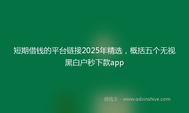 短期借钱的平台链接2025年精选，概括五个无视黑白户秒下款app