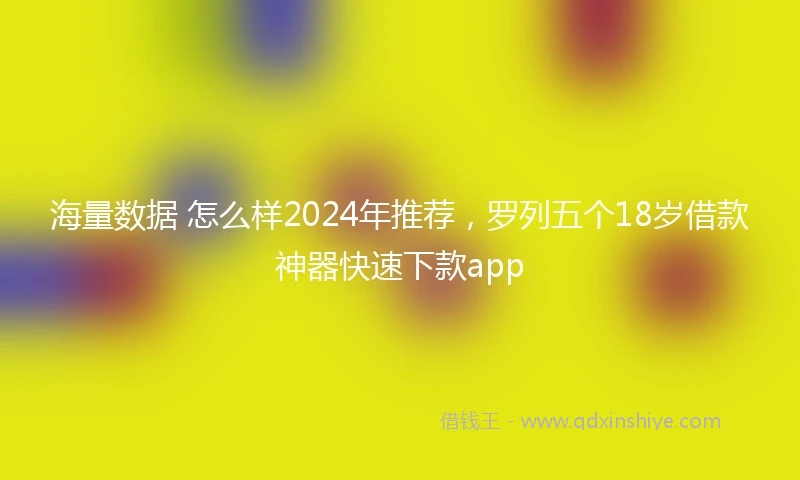 海量数据 怎么样2024年推荐，罗列五个18岁借款神器快速下款app