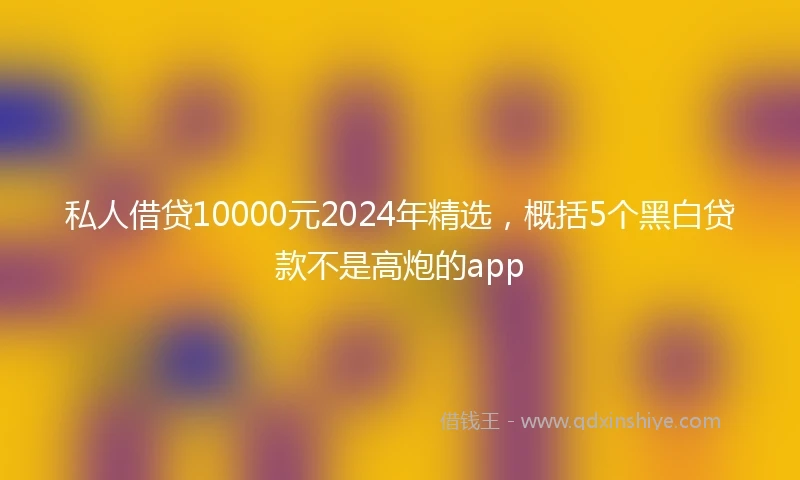 私人借贷10000元2024年精选，概括5个黑白贷款不是高炮的app