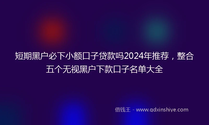 短期黑户必下小额口子贷款吗2024年推荐，整合五个无视黑户下款口子名单大全