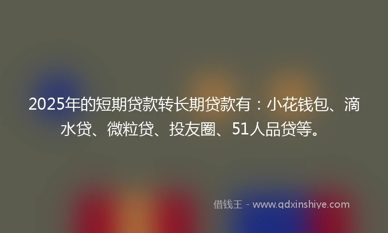 2025年的短期贷款转长期贷款有：小花钱包、滴水贷、微粒贷、投友圈、51人品贷等。