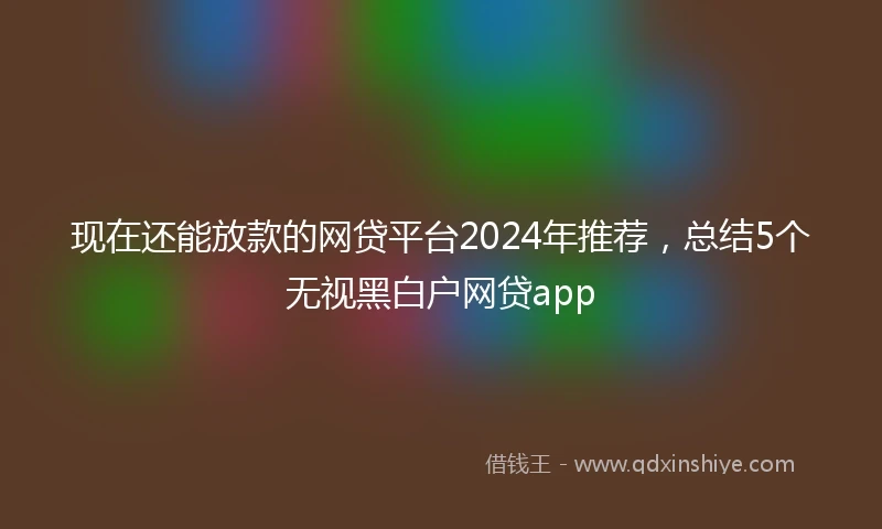 现在还能放款的网贷平台2024年推荐，总结5个无视黑白户网贷app