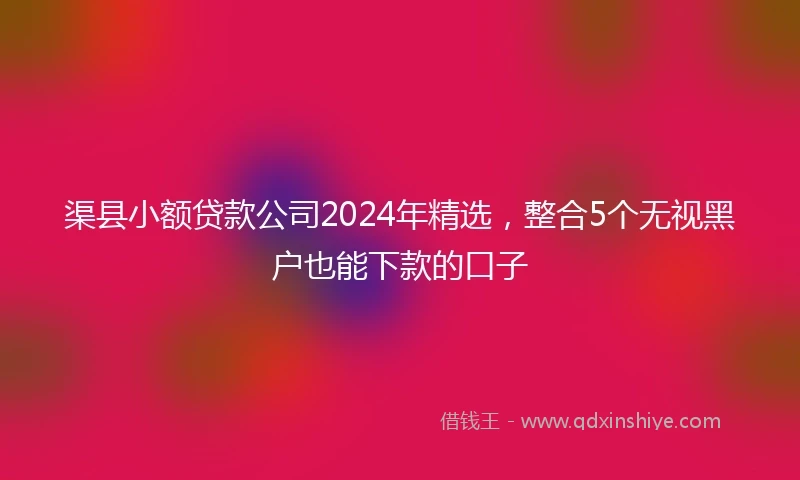 渠县小额贷款公司2024年精选，整合5个无视黑户也能下款的口子