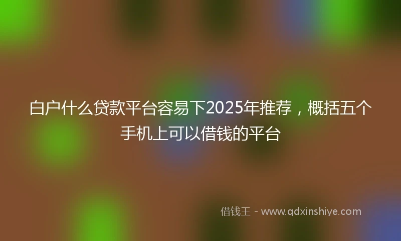 白户什么贷款平台容易下2025年推荐，概括五个手机上可以借钱的平台