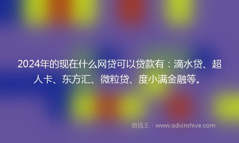 2024年的现在什么网贷可以贷款有：滴水贷、超人卡、东方汇、微粒贷、度小满金融等。