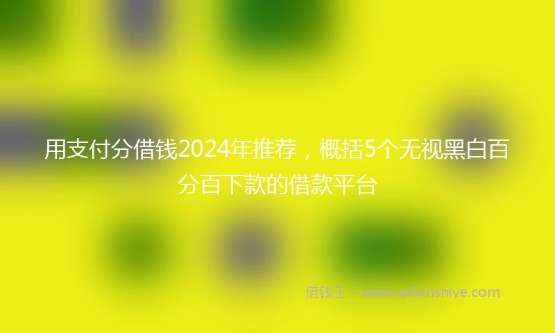 用支付分借钱2024年推荐，概括5个无视黑白百分百下款的借款平台