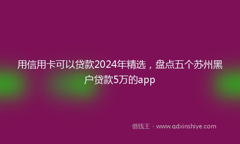 用信用卡可以贷款2024年精选，盘点五个苏州黑户贷款5万的app