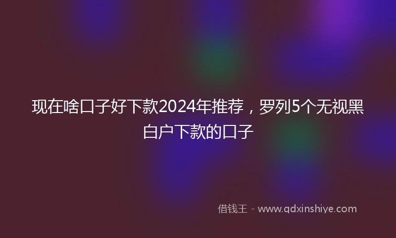 现在啥口子好下款2024年推荐，罗列5个无视黑白户下款的口子