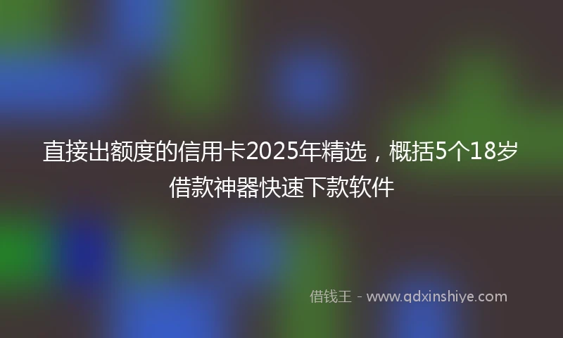 直接出额度的信用卡2025年精选，概括5个18岁借款神器快速下款软件