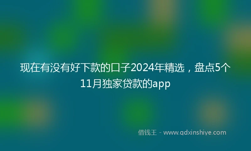 现在有没有好下款的口子2024年精选,盘点5个11月独家贷款的app