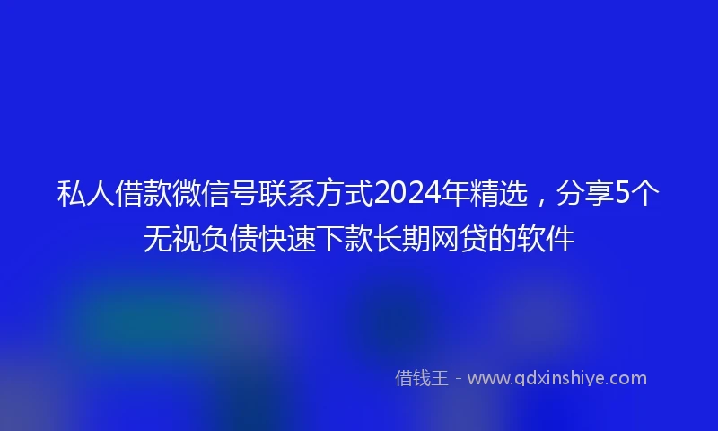 私人借款微信号联系方式2024年精选，分享5个无视负债快速下款长期网贷的软件