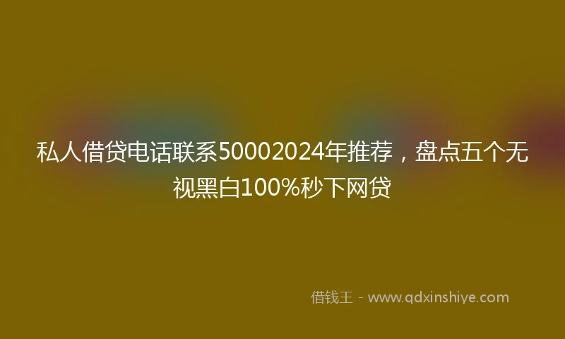 私人借贷电话联系50002024年推荐，盘点五个无视黑白100%秒下网贷