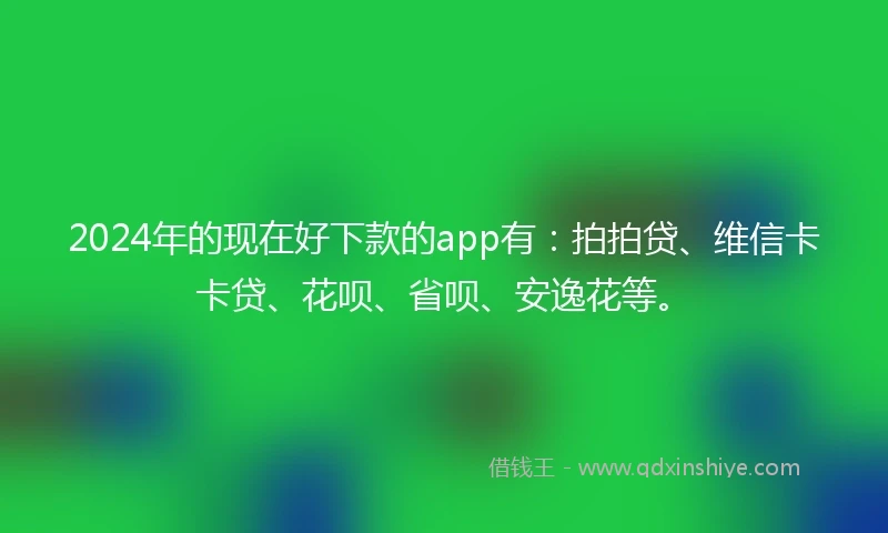 2024年的现在好下款的app有：拍拍贷、维信卡卡贷、花呗、省呗、安逸花等。
